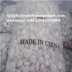 China Nature Snow White Tumbled  Pebble Stone Tile