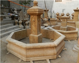 Cheaper Beige Marble Fountain  From Factory 