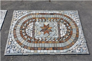 Colorful Slate Mosaic Customized Design Pattern, Mesh Tile