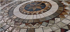Colorful Slate Mosaic Customized Design Pattern, Mesh Tile