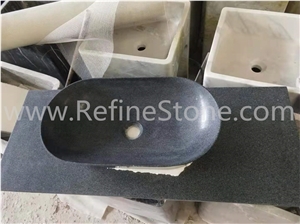 Dark Grey Granite Bathroom Basin Sink Granite Countertops