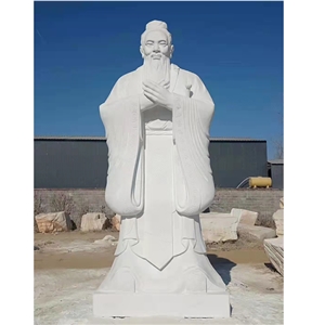 Hot Sale Life Size White Marble Confucius Statue 