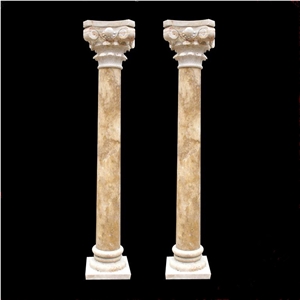 Natural White Marble Stone Hand Carved Stone Column Price 