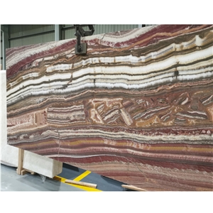 Precious Natural  Ruby Red Onyx Slab