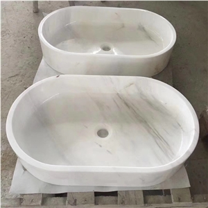 Volakas White Marble Wash Basin Marble Bathroom Sink