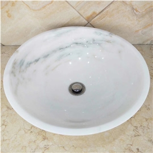 Volakas White Marble Wash Basin Marble Bathroom Sink