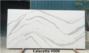 Popular Canada Calacatta Quartz Stone Slabs For Counterops