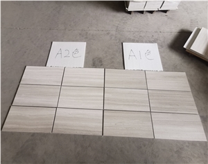 24"X12"X3/8" White Wood Grain Marble Wall Tile