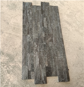 China Black Quartzite Wall Cladding Veneer Ledger Panel