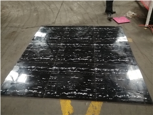 Black Ceremic Tiles With Siver Dragon Marble Patterns 
