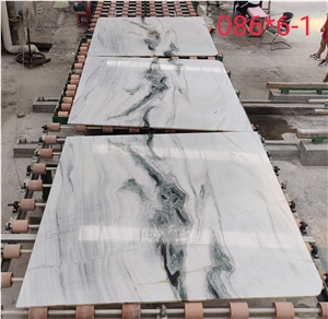 Chinese Panda White Marble Unique Bookmatched Wall Panels