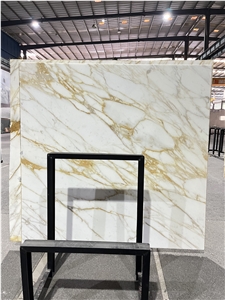 Italian White Marble Calacatta Gold Slabs Modern Decoration