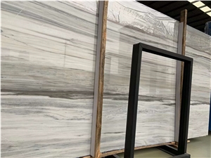 White Wooden Vein Marble Slabs Wall Panels And Floor Tiles