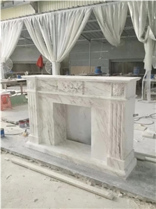  Natural Stone Hand-Craved White Marble Fireplace Wholesale