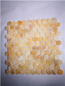 Orange Yellow Onyx Slab Tiles Polished