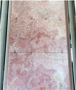 Rose Pink Onyx Slab Tiles