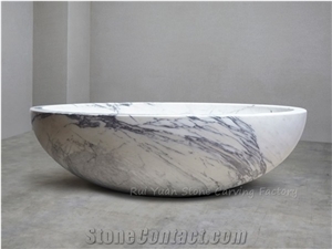 Factory Outlet Sale Polaris White Marble Pedestal Oval Bathtub 