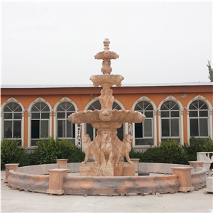 Factory Sell Large Size Pink Marble Fountain Hotel Square