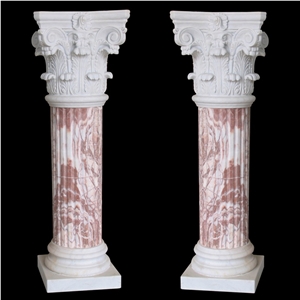 Natural Marble Solid Stone Flower Pot Column Base Interior