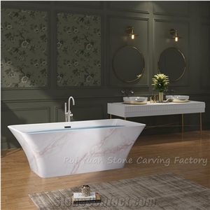 Outlet Sale Natural Marble Rectangle Bathtub In Discount