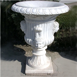 Rosso Lepanto Marble Pedestal Flower Pot With Stand Base