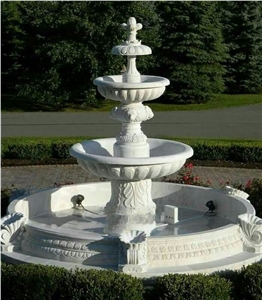White Limestone Small Size Fountain