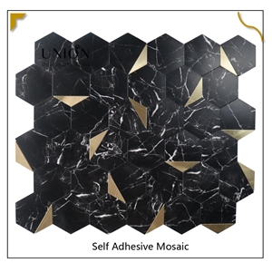 Modern Kitchen Bathroom Black Strip Stick&Peel Vinyl Mosaic Tiles