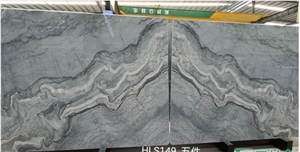 Book Matched Bruce Grey Marble Slabs  Ash Grey Marble Tiles