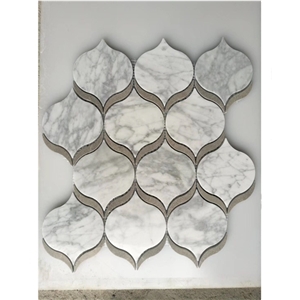 Arabescato White Marble Arabesque Mosaic Tile
