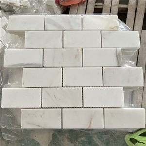 Calacatta Gold Marble 2"X4" Brick Shape Marble Mosaic Tile