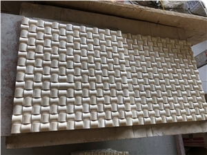 Crema Marfil Marble 3D Cambered Square Mosaic Tile