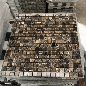 Emperador Dark Marble Mini-Square Mosaic Tile