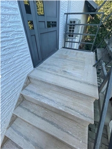 Travertine Staircase- Steps And Risers