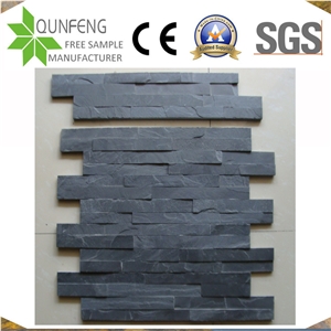 China 10X36CM Culture Stone Z Black Slate Split Face Mosaic