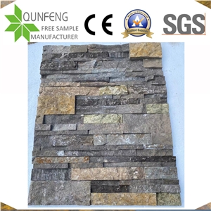 China Brown Stacked Stone Wall Limestone Ledger Panel
