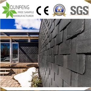China Natural Split Face Stone Black Slate Roofing