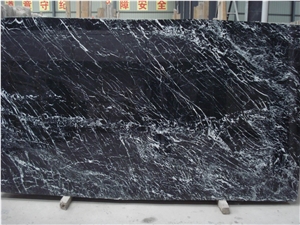 Nero Marquina More Veins Black Color  Polished Slabs Marble 