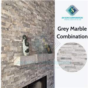 Grey Marble Combination For Wall Cladding 