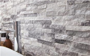 Grey Marble Groove Bathroom Wall Panels 1.5Cm