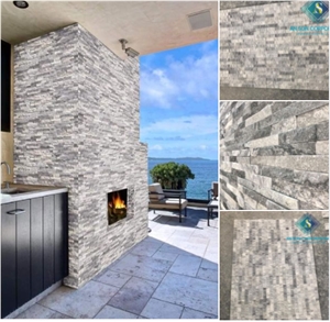 Grey Wall Cladding Stone In Outdoor Design