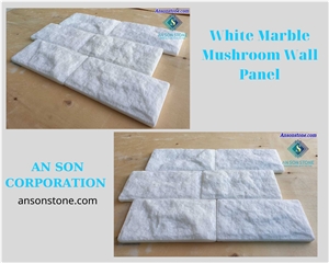 Mushroom Wall Panel - Pure White Marble