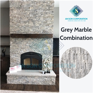 Stone Veneer, Cultured Stone Grey Marble Combination