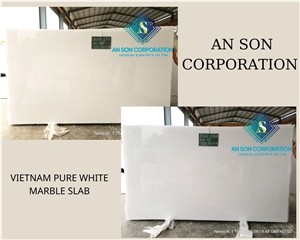 Vietnam Polished Pure White Marble Slab