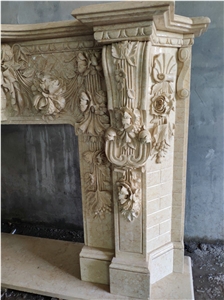 Stone Marble Fireplace Sculpture Animal White Home
