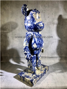 Blue Sodalite Gloomy Bear Stone Sculpture