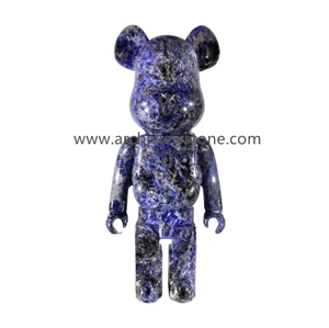 Royal Blue Gloomy Bear Stone Animal Sculpture