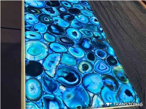 Blue Agate Decoration Slab Agate Crystal For Wall Panel