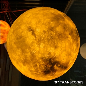 LED Lunar Lighting Lamp Backlit Slab Onyx For Chandelier