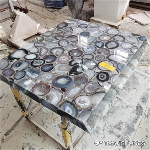 Natural White Agate Slabs Backlit  Agate Tiles F Agate Table