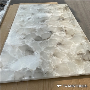 White Quartz Natural Crystal Big Slices Table Top